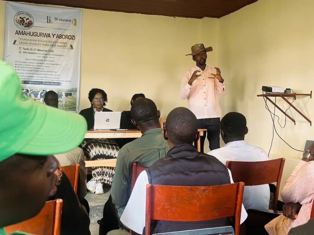 Trainer leading a livestock farmer training session